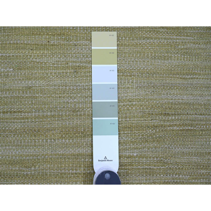 8'8" x 12'0" New Hand Woven Green Wool Rectangle Oriental Rug - MOA10220097