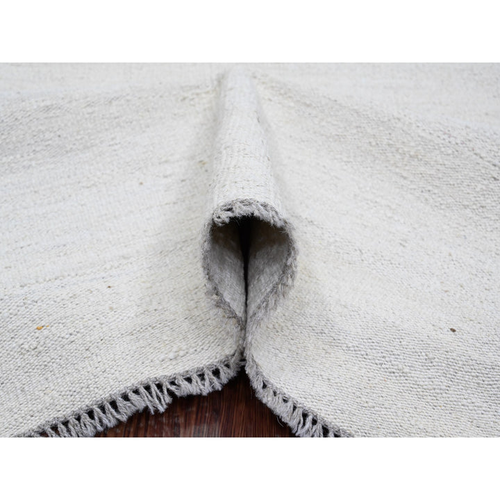 9'0" x 12'0" New Hand Woven Ivory Wool Rectangle Oriental Rug - MOA10220099