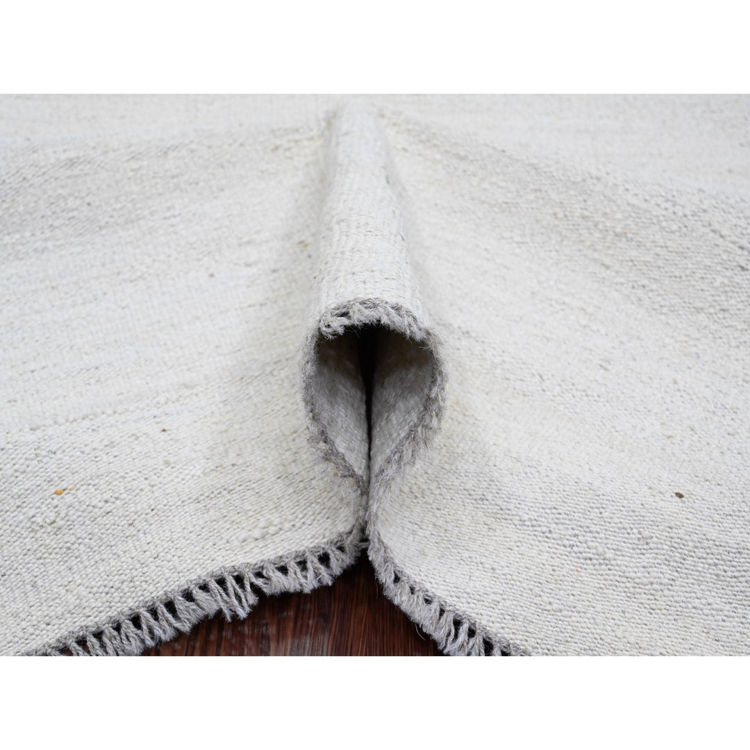 9'0" x 12'0" New Hand Woven Ivory Wool Rectangle Oriental Rug - MOA10220099