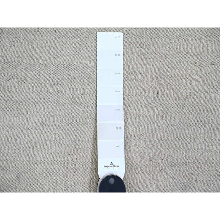 9'0" x 12'0" New Hand Woven Ivory Wool Rectangle Oriental Rug - MOA10220099