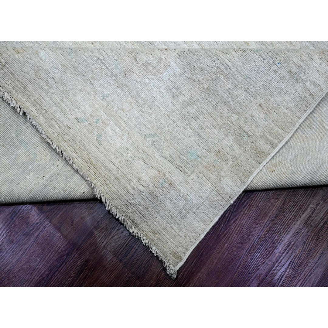 11'5" x 15'9" New Hand Knotted Ivory Wool Rectangle Oriental Rug - MOA10220155