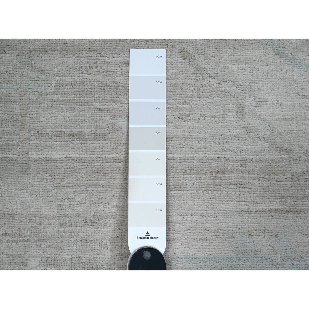 11'5" x 15'9" New Hand Knotted Ivory Wool Rectangle Oriental Rug - MOA10220155