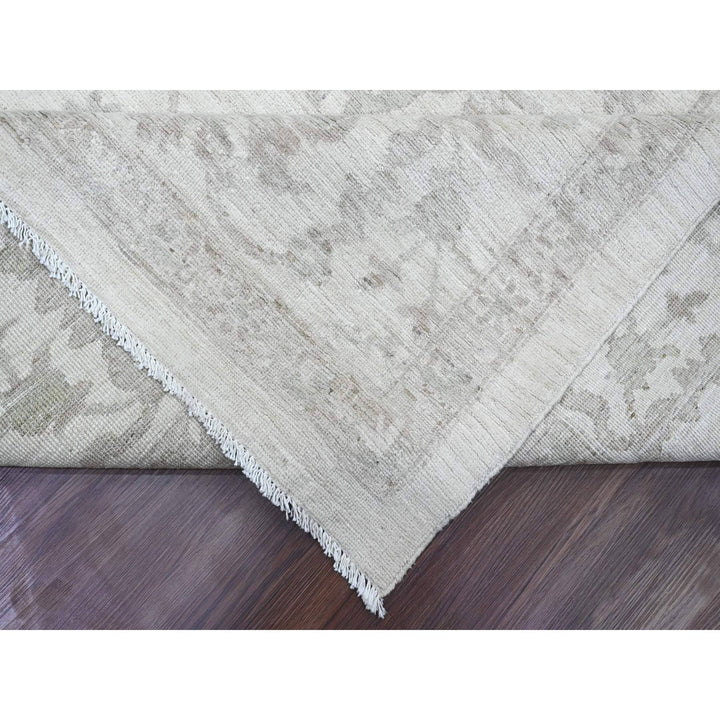 11'7" x 14'10" New Hand Knotted Ivory Wool Rectangle Oriental Rug - MOA10220179