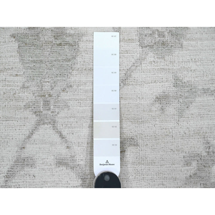 11'7" x 14'10" New Hand Knotted Ivory Wool Rectangle Oriental Rug - MOA10220179