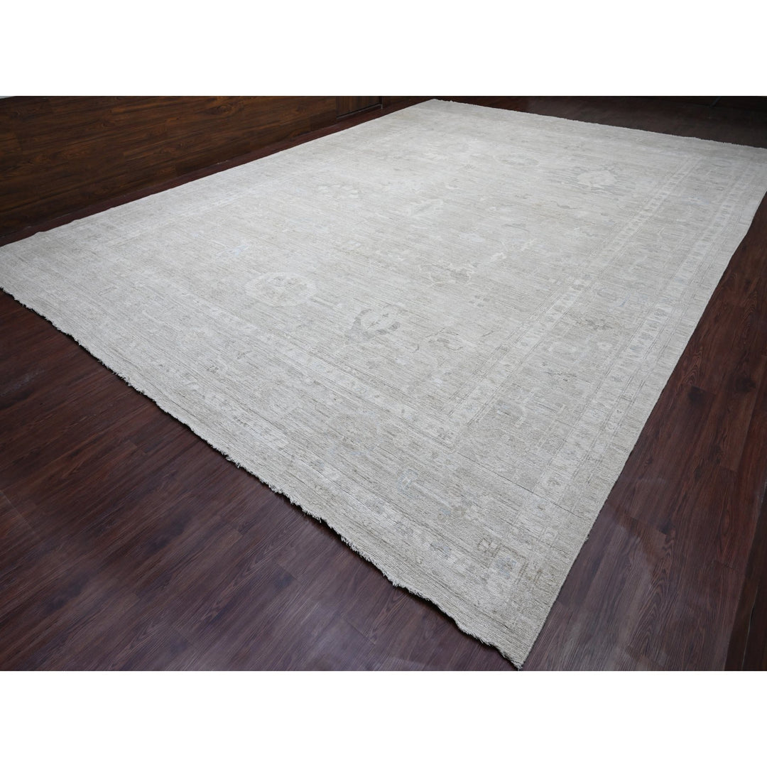 14'0" x 19'6" New Hand Knotted Grey Wool Rectangle Oriental Rug - MOA10220183
