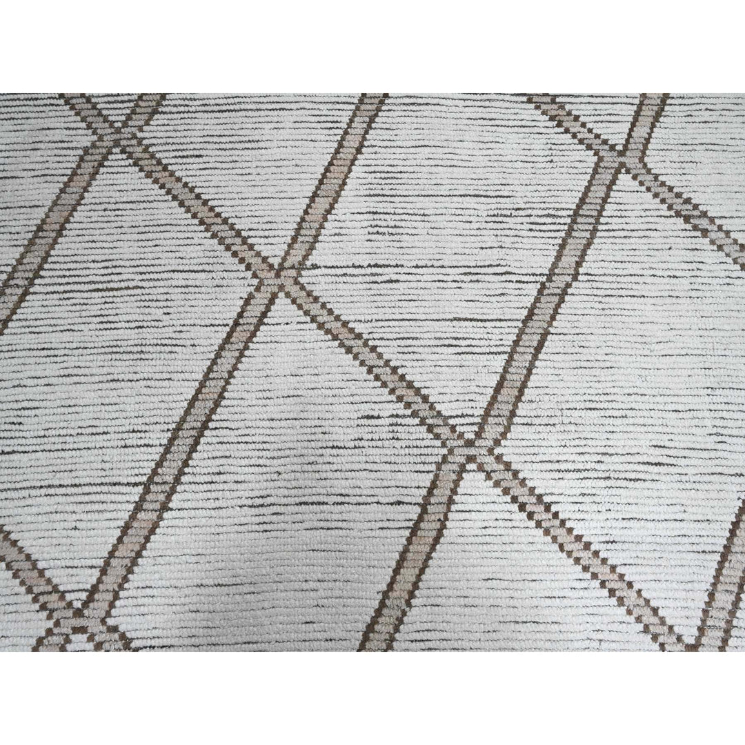 15'9" x 23'5" New Hand Knotted Ivory Wool Rectangle Oriental Rug - MOA10220232