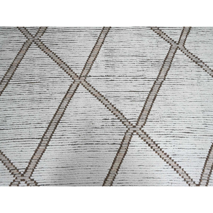 15'9" x 23'5" New Hand Knotted Ivory Wool Rectangle Oriental Rug - MOA10220232