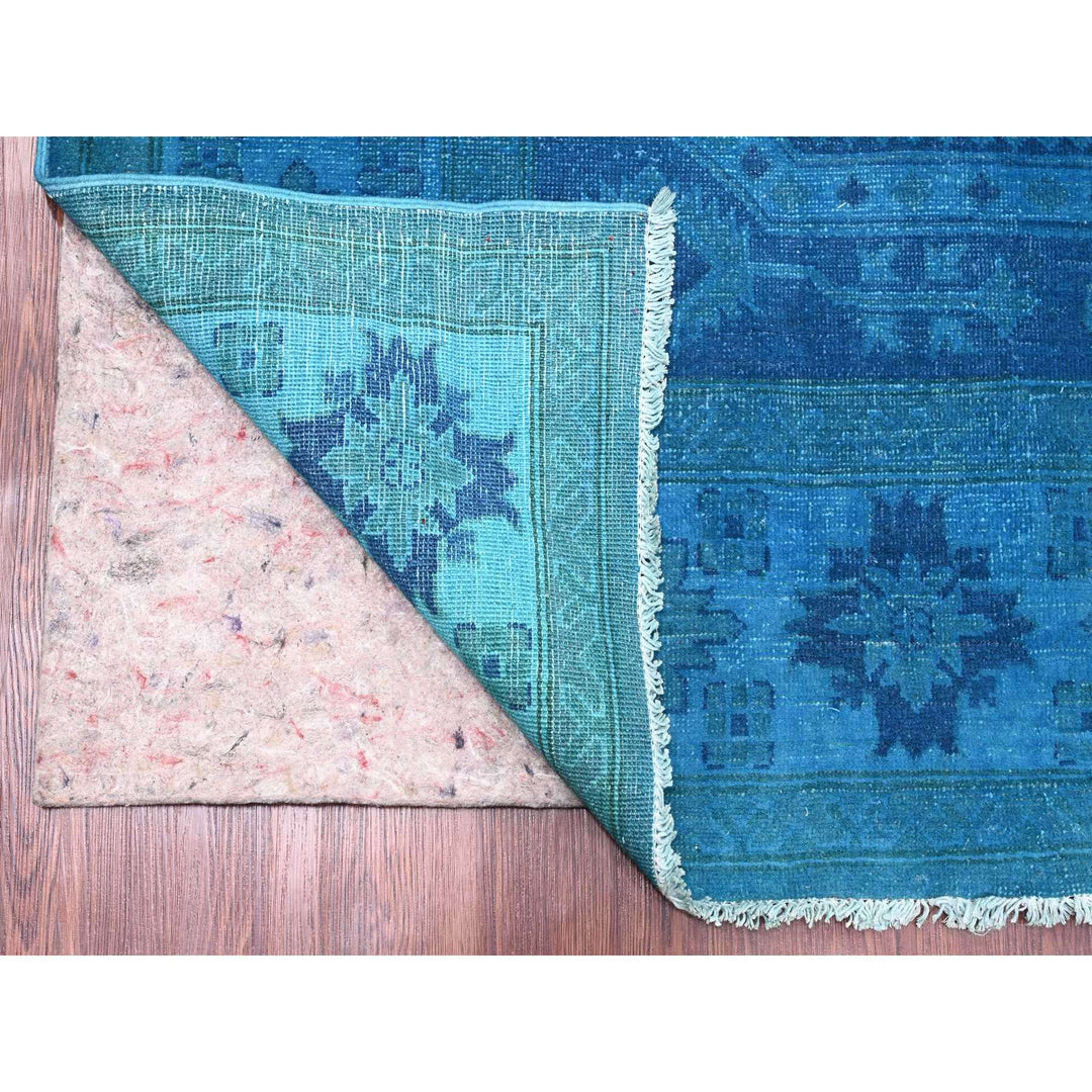 7'8" x 10'1" New Hand Knotted Blue Wool Rectangle Oriental Rug - MOA10220247