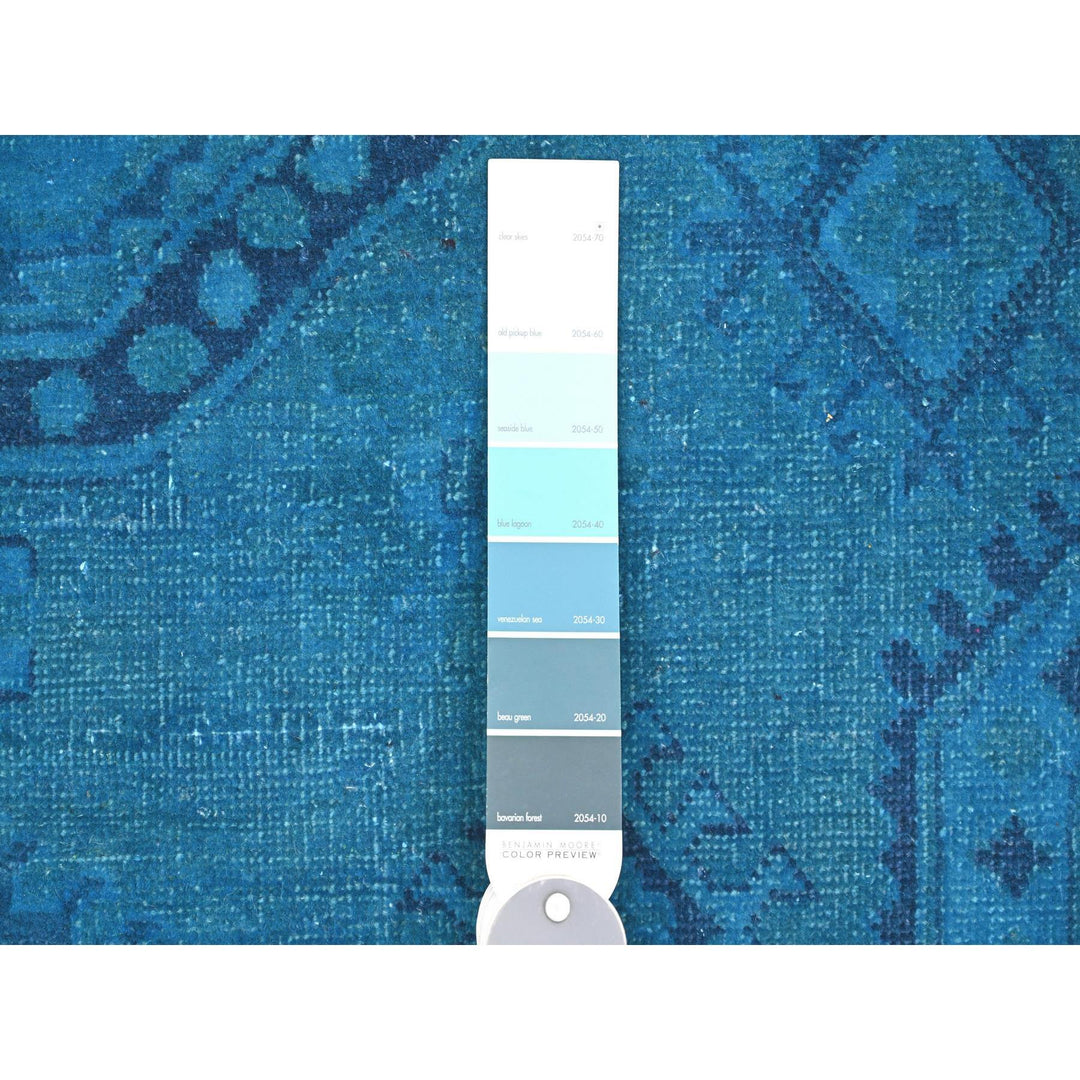 7'8" x 10'1" New Hand Knotted Blue Wool Rectangle Oriental Rug - MOA10220247