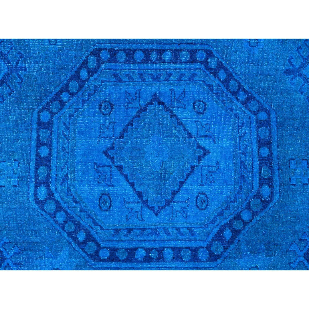 7'8" x 10'1" New Hand Knotted Blue Wool Rectangle Oriental Rug - MOA10220247