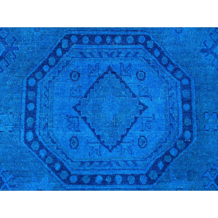 7'8" x 10'1" New Hand Knotted Blue Wool Rectangle Oriental Rug - MOA10220247