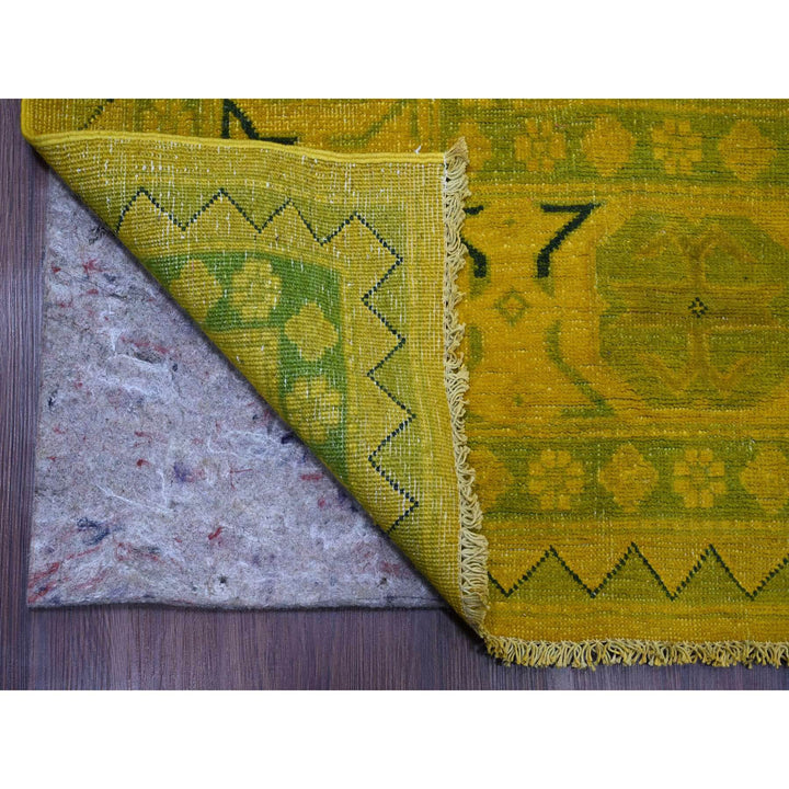 8'6" x 11'4" New Hand Knotted Yellow Wool Rectangle Oriental Rug - MOA10220248