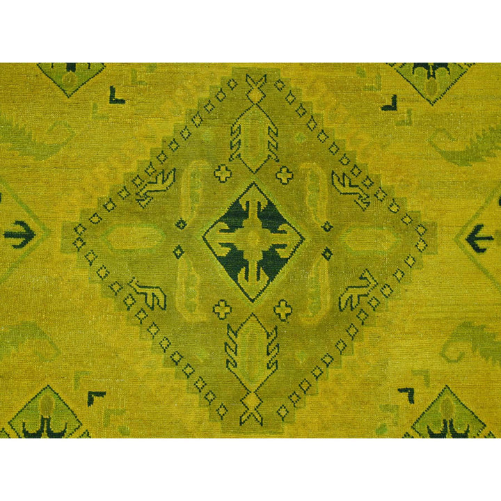 8'6" x 11'4" New Hand Knotted Yellow Wool Rectangle Oriental Rug - MOA10220248