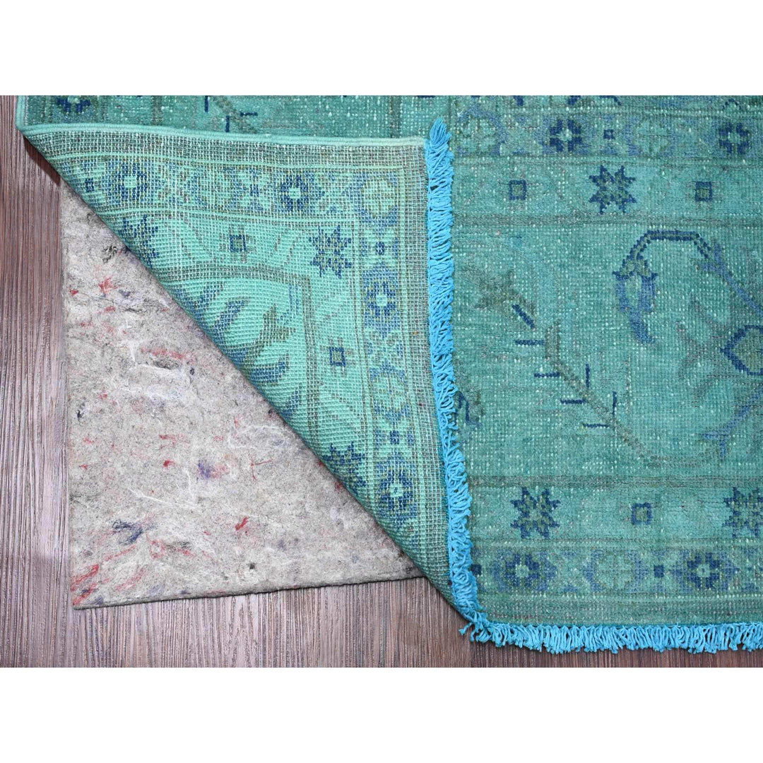 7'11" x 9'8" New Hand Knotted Blue Wool Rectangle Oriental Rug - MOA10220249