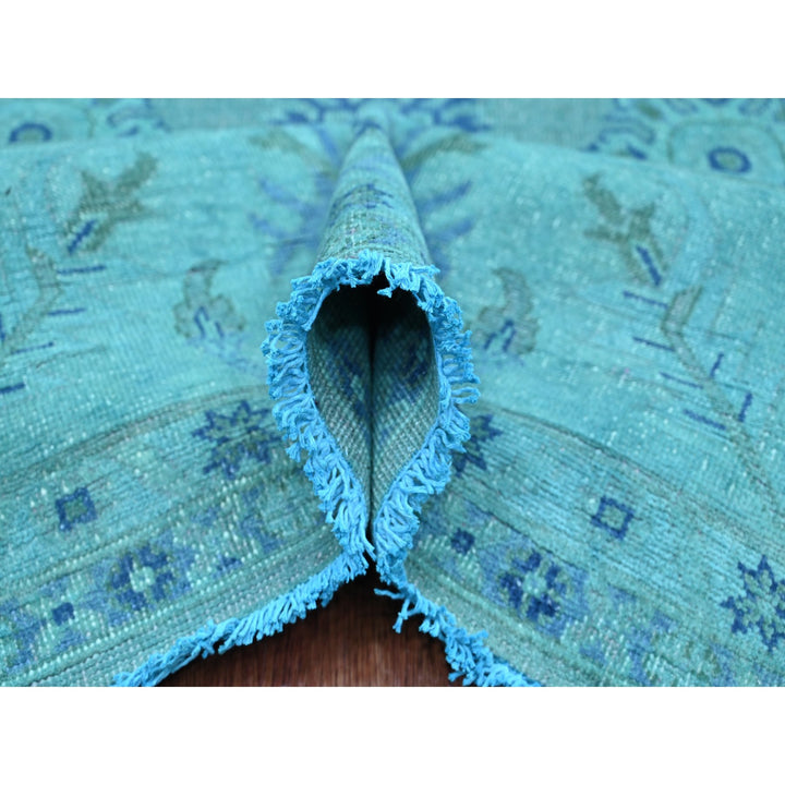 7'11" x 9'8" New Hand Knotted Blue Wool Rectangle Oriental Rug - MOA10220249