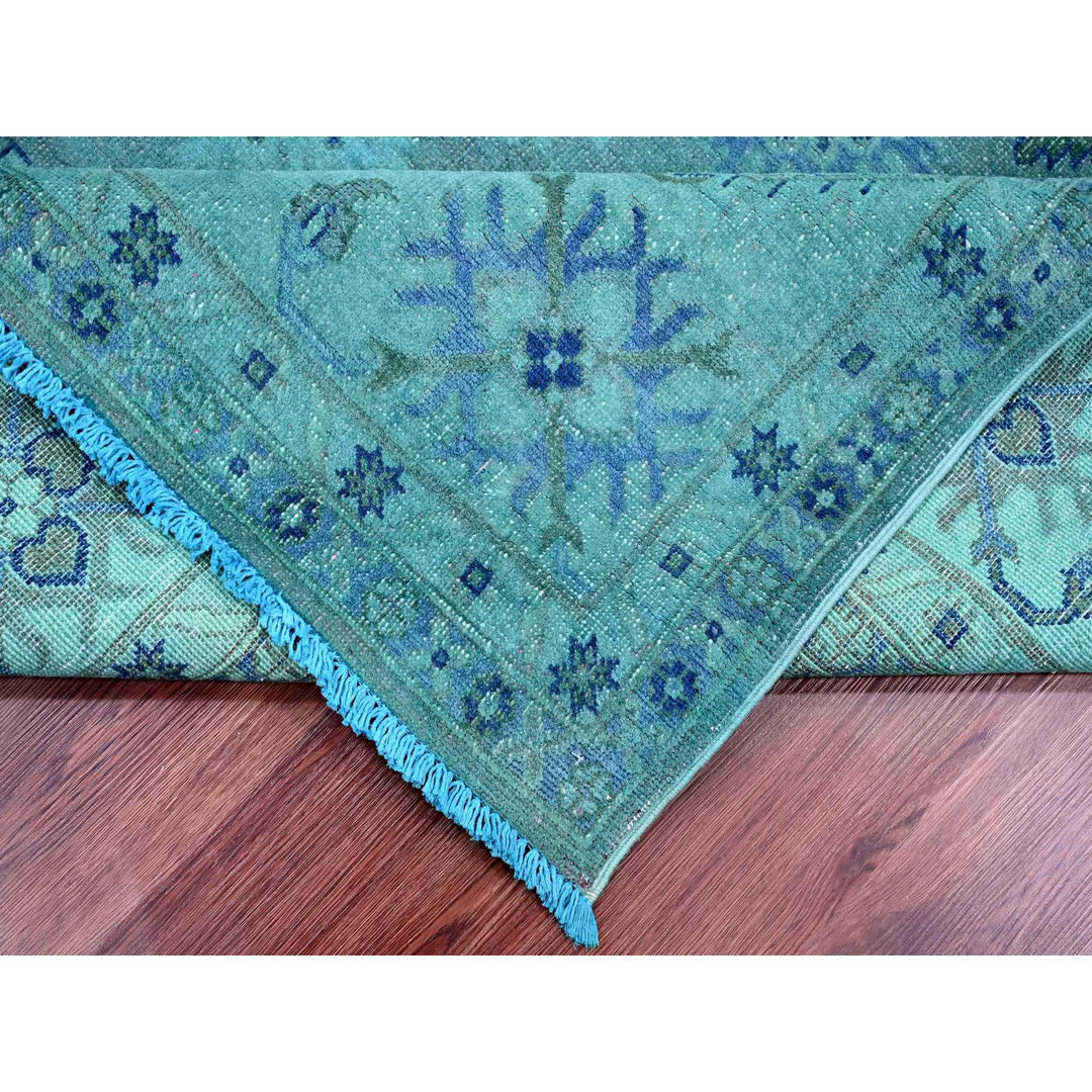 7'11" x 9'8" New Hand Knotted Blue Wool Rectangle Oriental Rug - MOA10220249