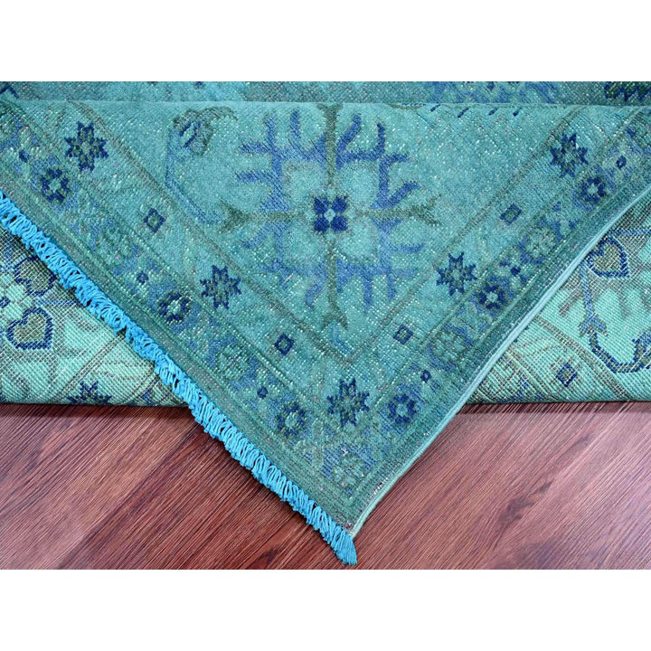 7'11" x 9'8" New Hand Knotted Blue Wool Rectangle Oriental Rug - MOA10220249