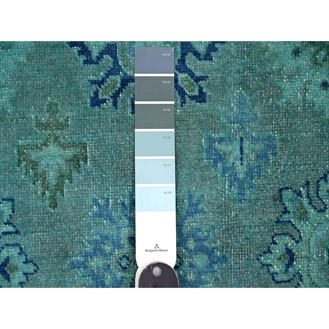 7'11" x 9'8" New Hand Knotted Blue Wool Rectangle Oriental Rug - MOA10220249