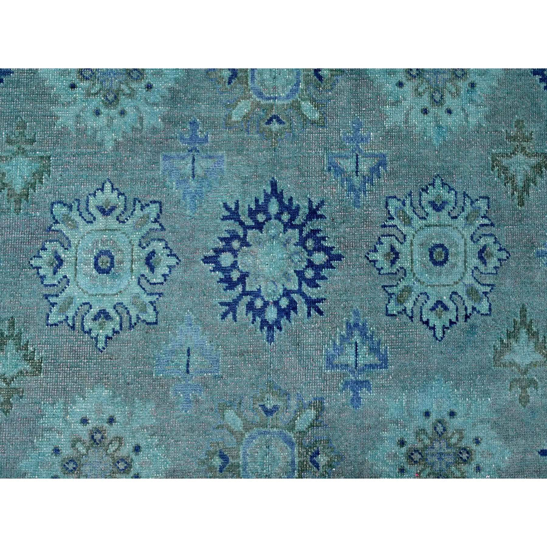 7'11" x 9'8" New Hand Knotted Blue Wool Rectangle Oriental Rug - MOA10220249