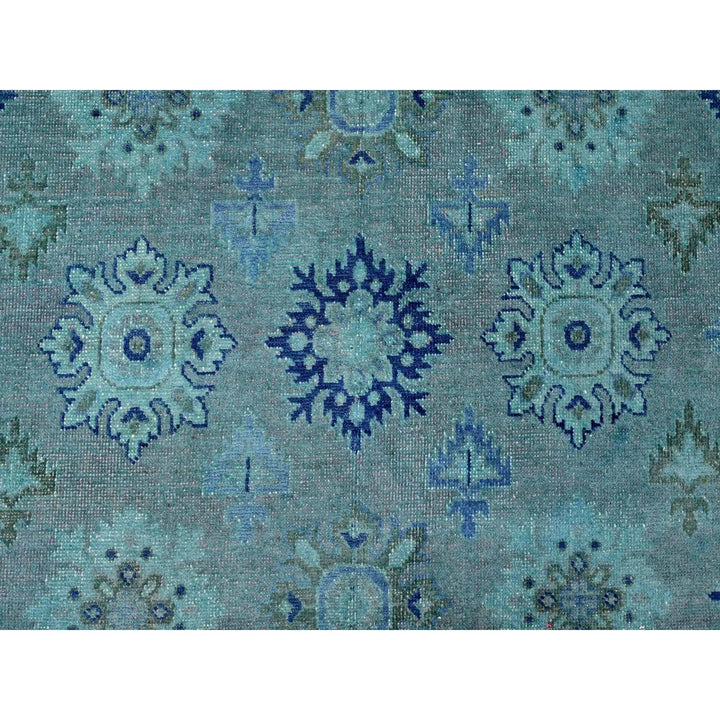 7'11" x 9'8" New Hand Knotted Blue Wool Rectangle Oriental Rug - MOA10220249