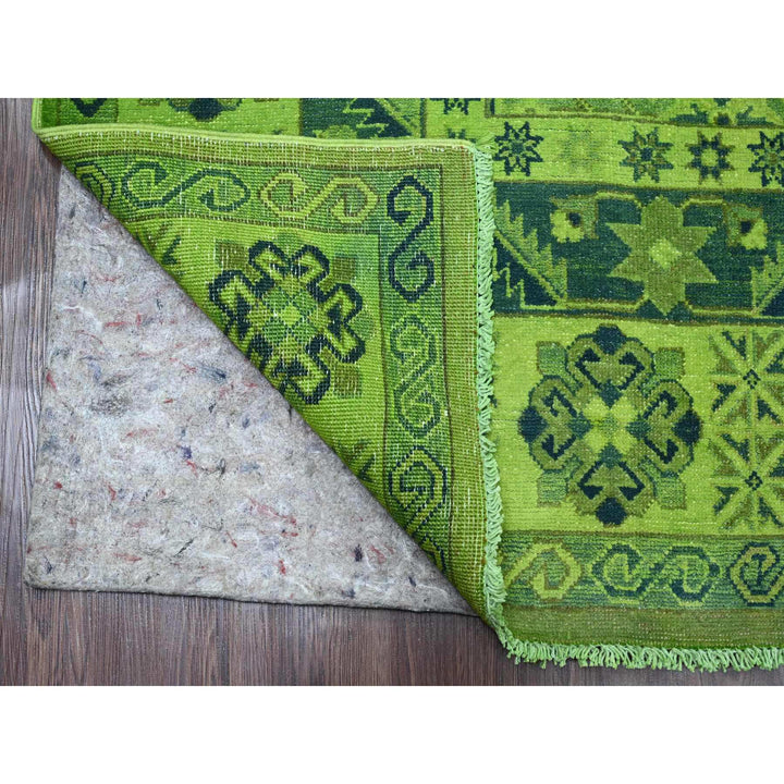 7'5" x 10'0" New Hand Knotted Green Wool Rectangle Oriental Rug - MOA10220250