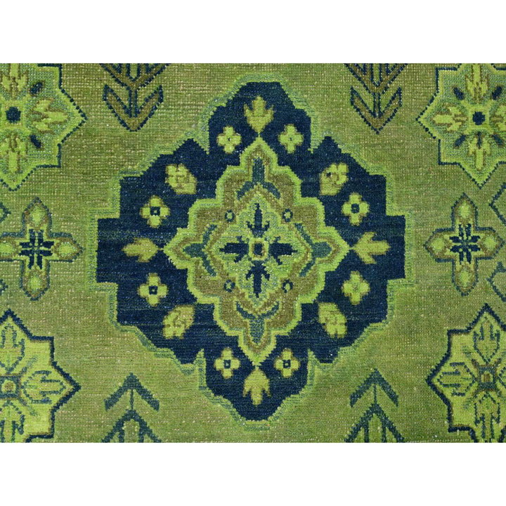 7'5" x 10'0" New Hand Knotted Green Wool Rectangle Oriental Rug - MOA10220250