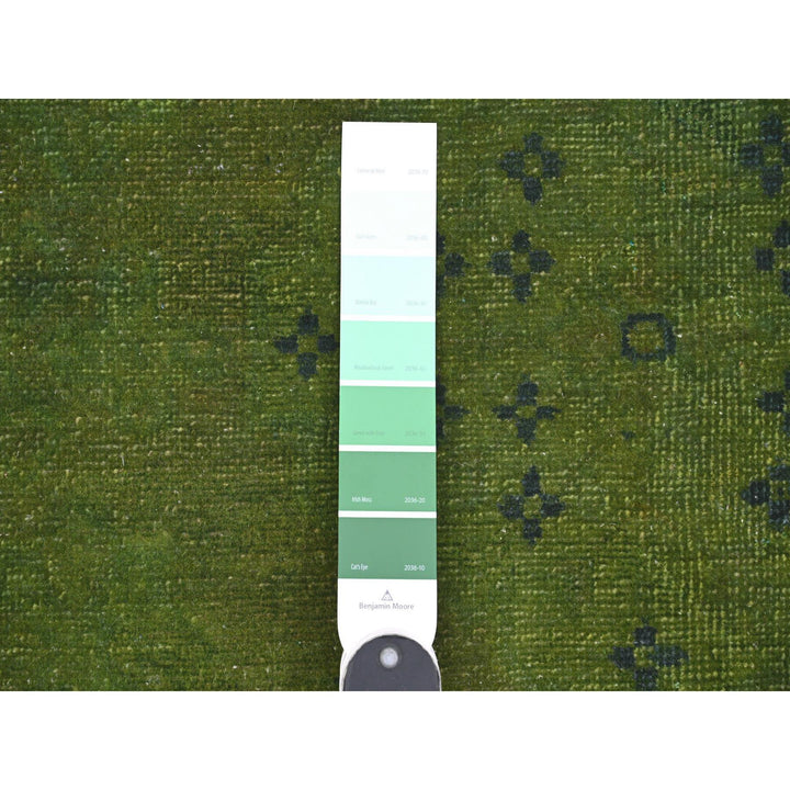 7'10" x 9'7" New Hand Knotted Green Wool Rectangle Oriental Rug - MOA10220251