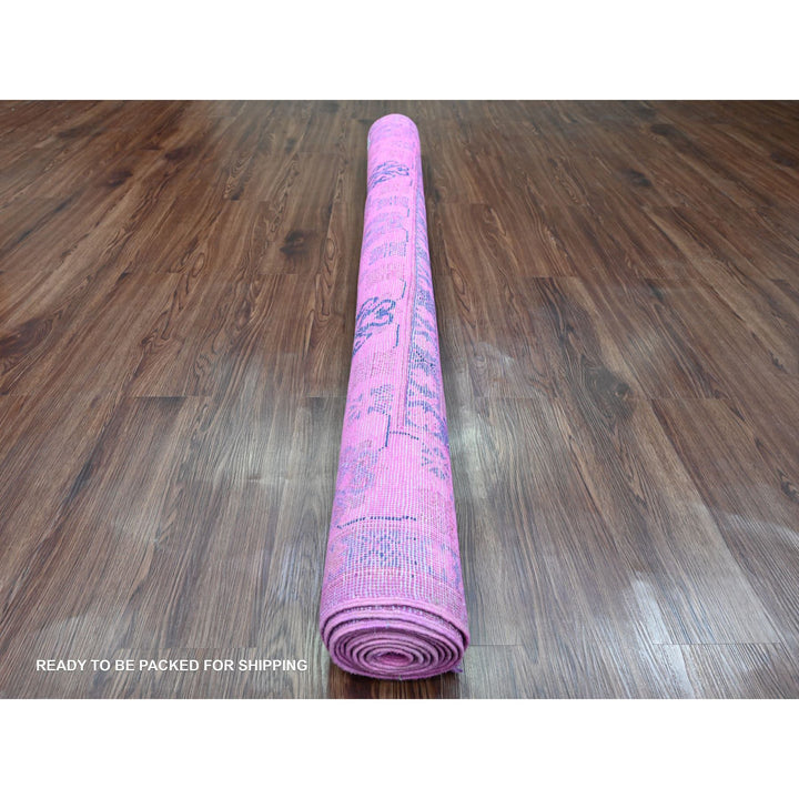 5'10" x 9'1" New Hand Knotted Pink Wool Rectangle Oriental Rug - MOA10220279