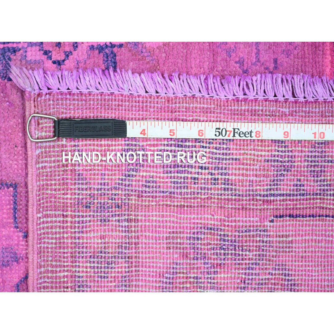 5'10" x 9'1" New Hand Knotted Pink Wool Rectangle Oriental Rug - MOA10220279