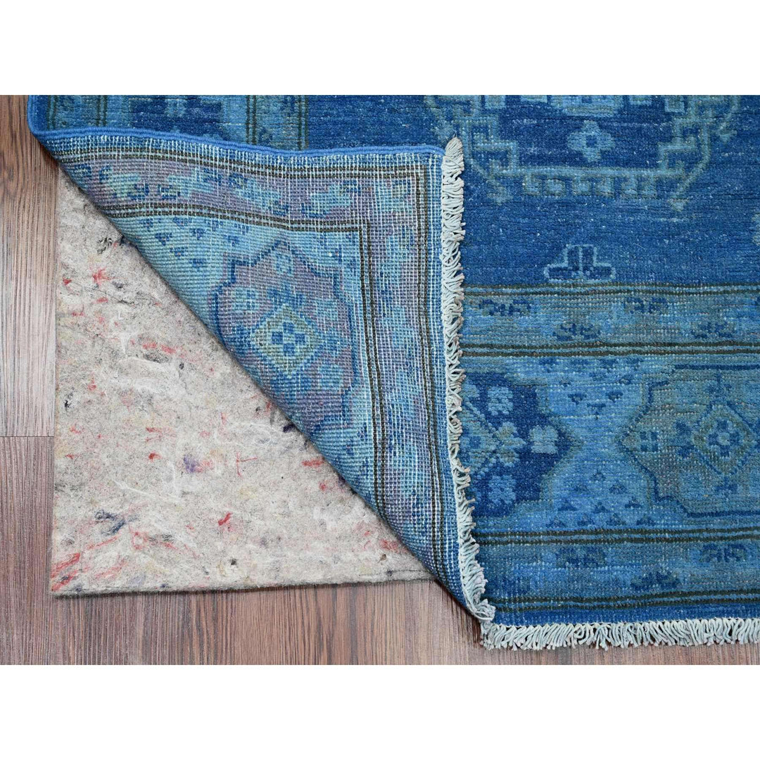 5'9" x 8'7" New Hand Knotted Blue Wool Rectangle Oriental Rug - MOA10220281