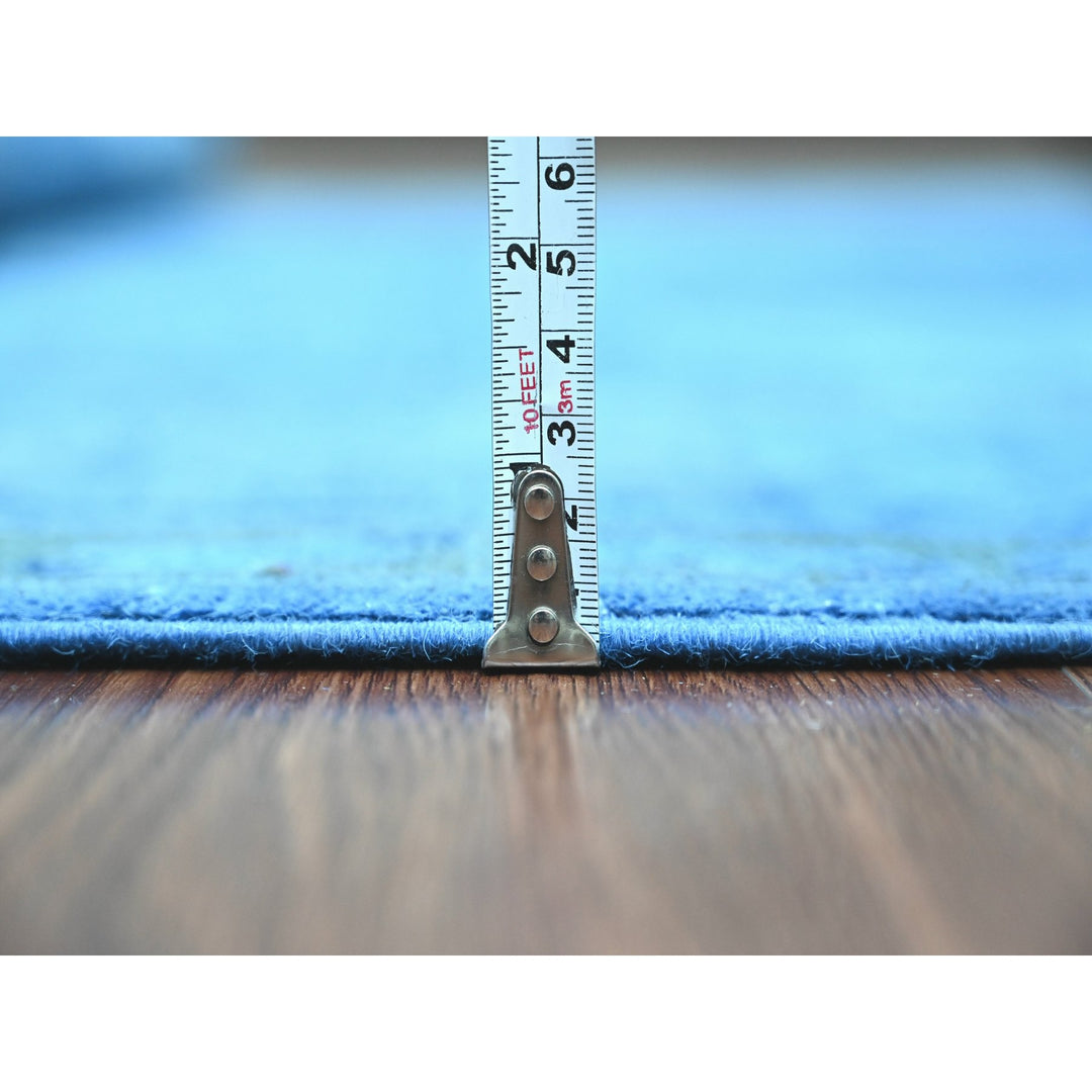 5'9" x 8'7" New Hand Knotted Blue Wool Rectangle Oriental Rug - MOA10220281