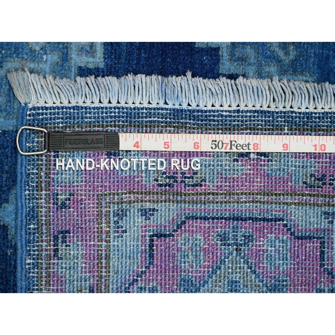 5'9" x 8'7" New Hand Knotted Blue Wool Rectangle Oriental Rug - MOA10220281