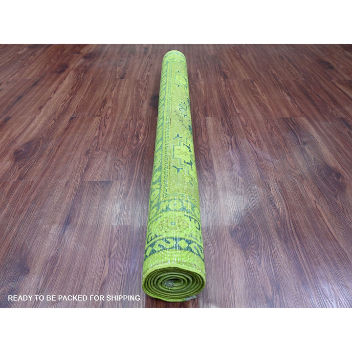 4'8" x 6'3" New Hand Knotted Green Wool Rectangle Oriental Rug - MOA10220282