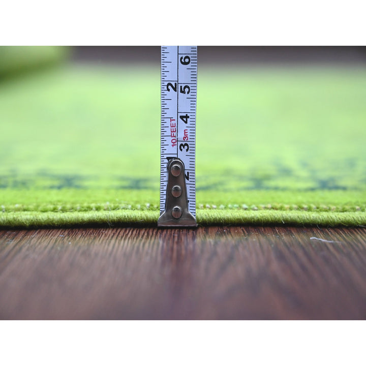 4'8" x 6'3" New Hand Knotted Green Wool Rectangle Oriental Rug - MOA10220282