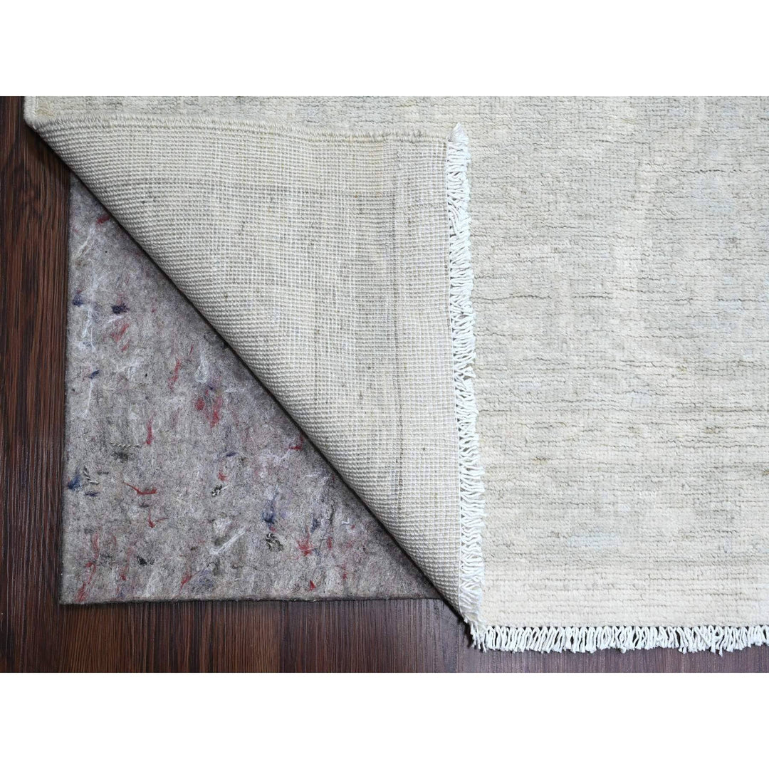 12'0" x 15'1" New Hand Knotted Ivory Wool Rectangle Oriental Rug - MOA10220365