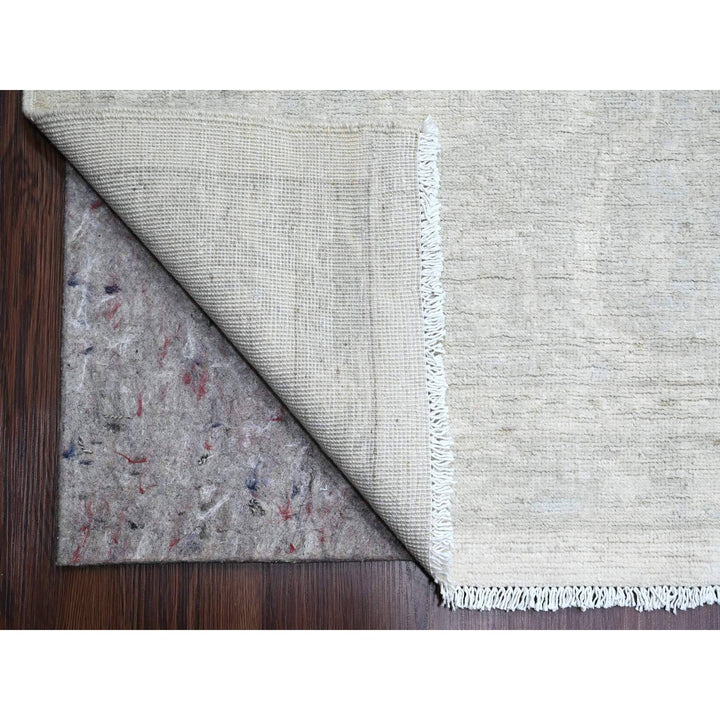 12'0" x 15'1" New Hand Knotted Ivory Wool Rectangle Oriental Rug - MOA10220365