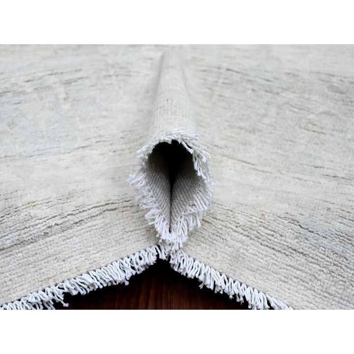 12'0" x 15'1" New Hand Knotted Ivory Wool Rectangle Oriental Rug - MOA10220365