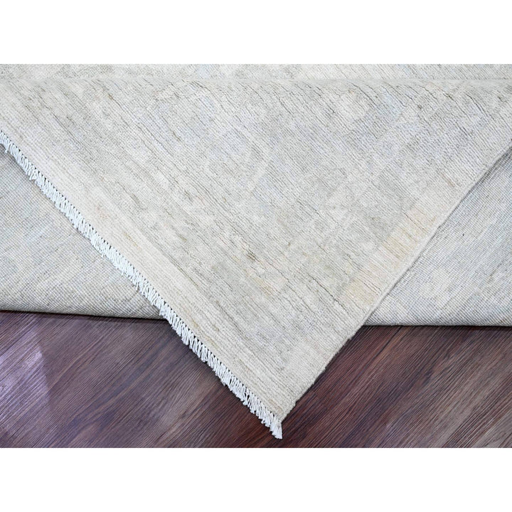 12'0" x 15'1" New Hand Knotted Ivory Wool Rectangle Oriental Rug - MOA10220365