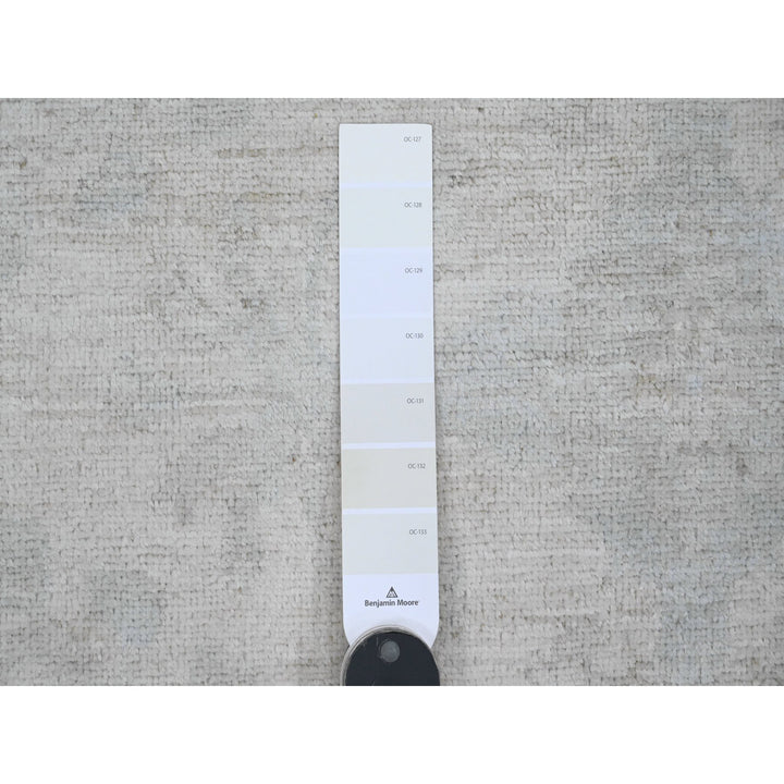 12'0" x 15'1" New Hand Knotted Ivory Wool Rectangle Oriental Rug - MOA10220365