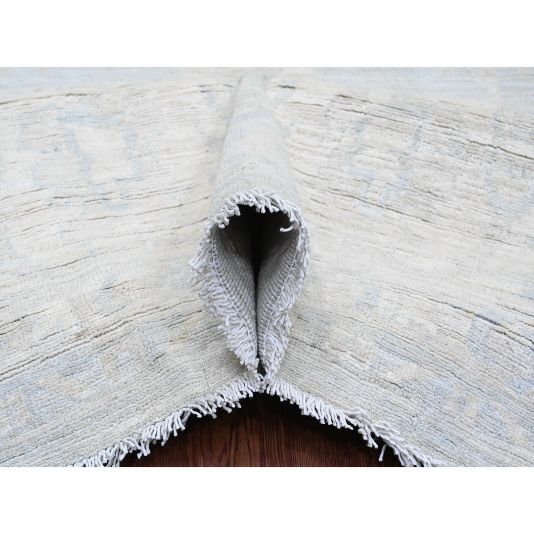 11'10" x 15'3" New Hand Knotted Grey Wool Rectangle Oriental Rug - MOA10220366