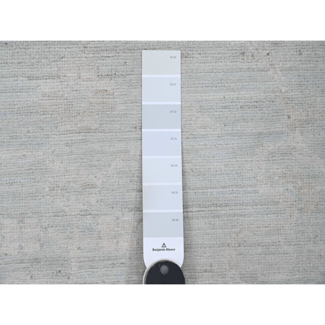 11'10" x 15'3" New Hand Knotted Grey Wool Rectangle Oriental Rug - MOA10220366