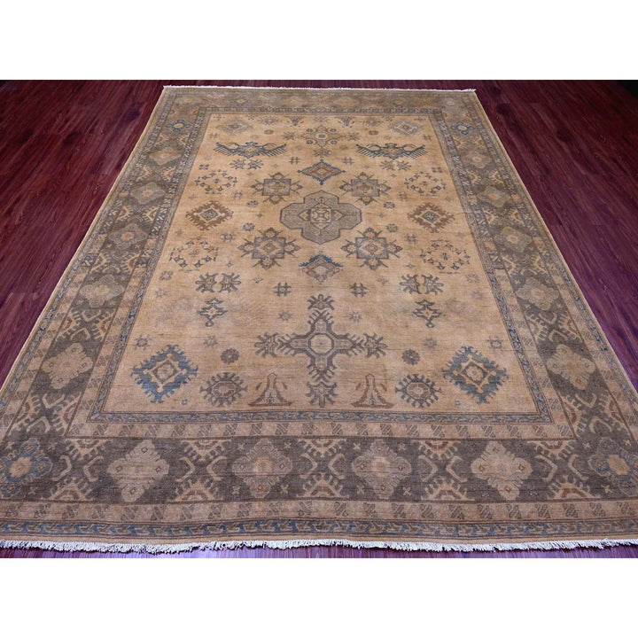 8'0" x 9'10" New Hand Knotted Brown Wool Rectangle Oriental Rug - MOA10220400