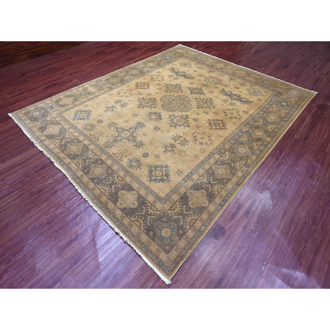 8'0" x 9'10" New Hand Knotted Brown Wool Rectangle Oriental Rug - MOA10220400