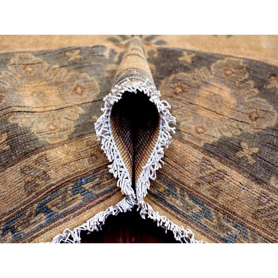 8'0" x 9'10" New Hand Knotted Brown Wool Rectangle Oriental Rug - MOA10220400