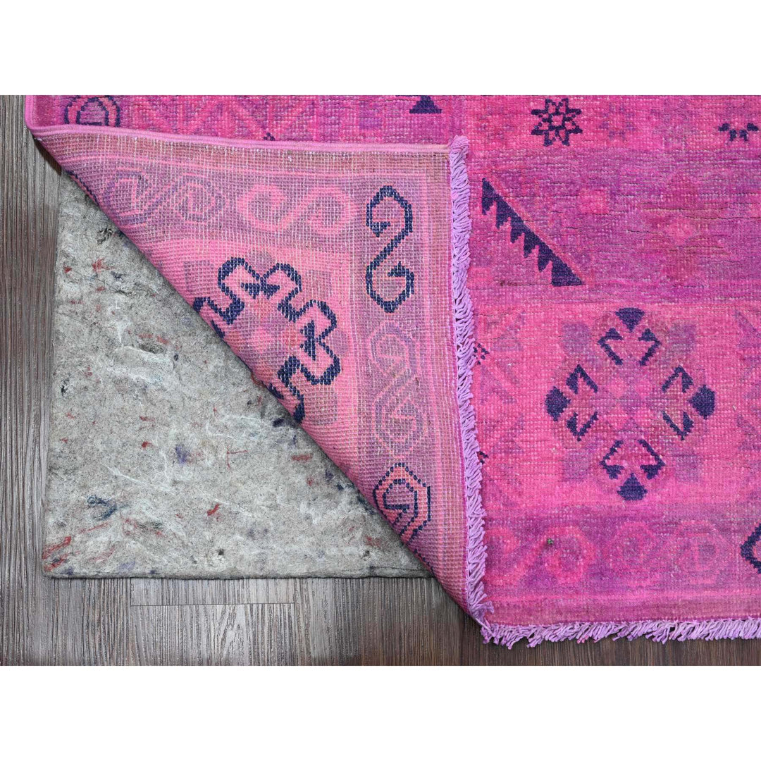 7'11" x 9'7" New Hand Knotted Pink Wool Rectangle Oriental Rug - MOA10220401