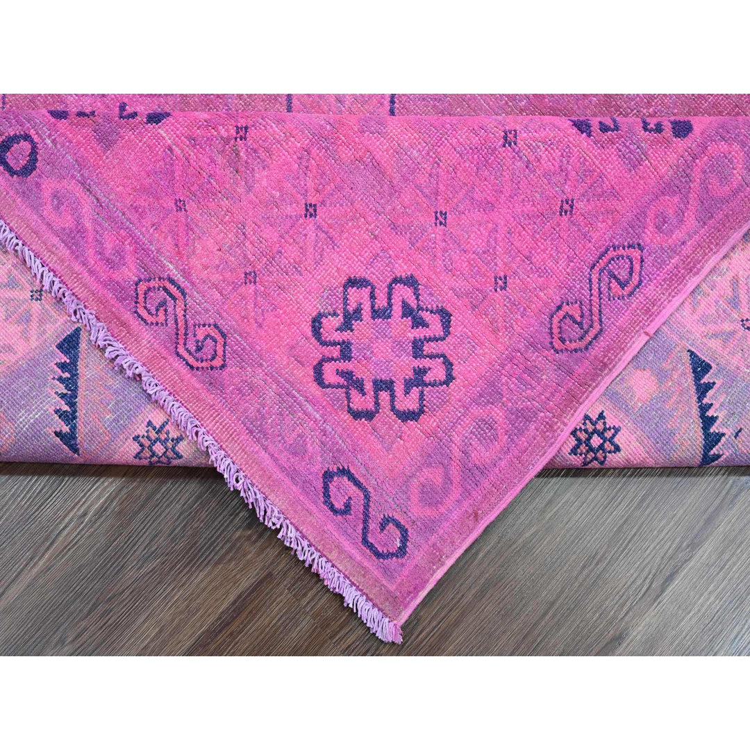 7'11" x 9'7" New Hand Knotted Pink Wool Rectangle Oriental Rug - MOA10220401