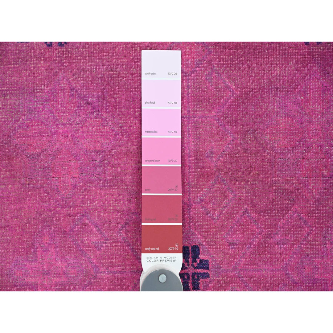 7'11" x 9'7" New Hand Knotted Pink Wool Rectangle Oriental Rug - MOA10220401