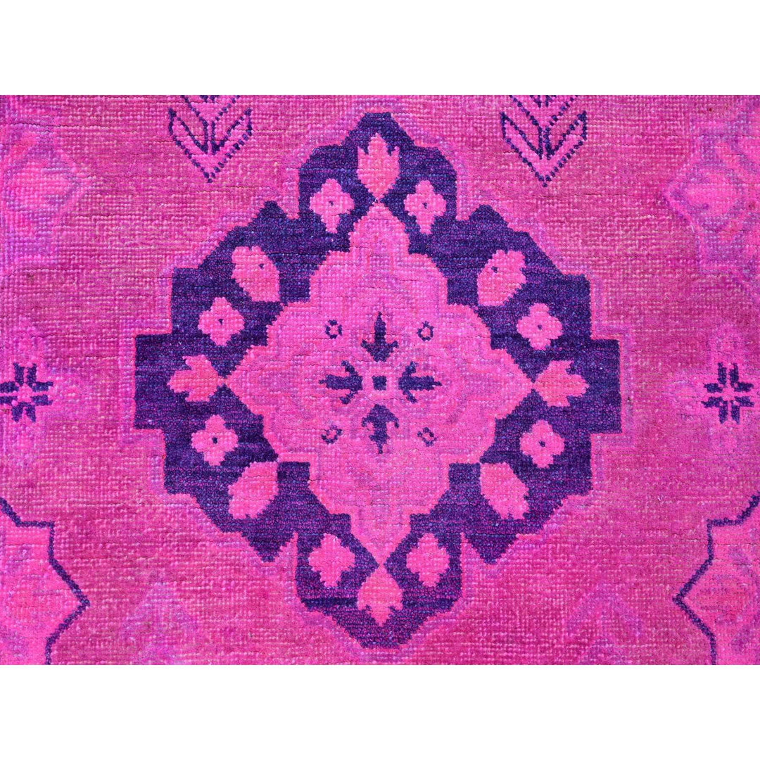 7'11" x 9'7" New Hand Knotted Pink Wool Rectangle Oriental Rug - MOA10220401