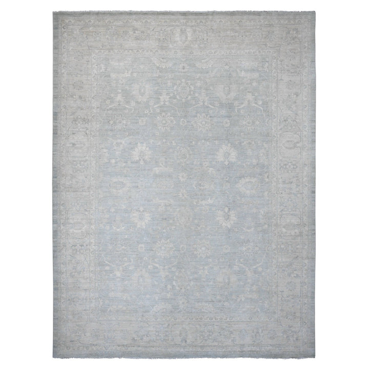 12'0" x 15'4" New Hand Knotted Grey Wool Rectangle Oriental Rug - MOA10220405