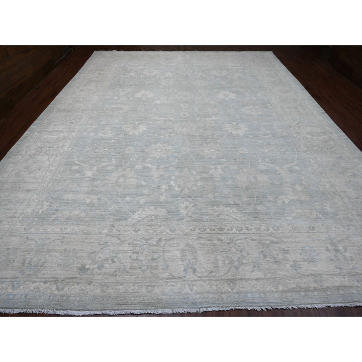 12'0" x 15'4" New Hand Knotted Grey Wool Rectangle Oriental Rug - MOA10220405